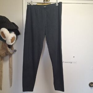 💥3/$20💥 Pure Alfred Sung Leggings Size L Dark Gray Cotton Stretch Ankle Yoga